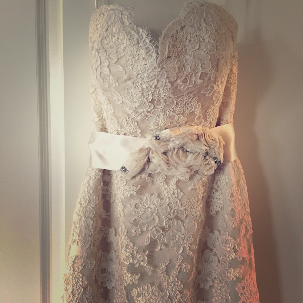 Ivory Lace/Vintage Wedding Gown - Picture 1 of 8
